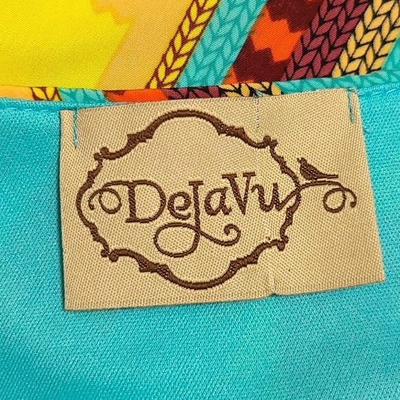 DEJAVU  Women's Mini Dress Green abstract Print 1‎ Shoulder Size S Small - Picture 12 of 13